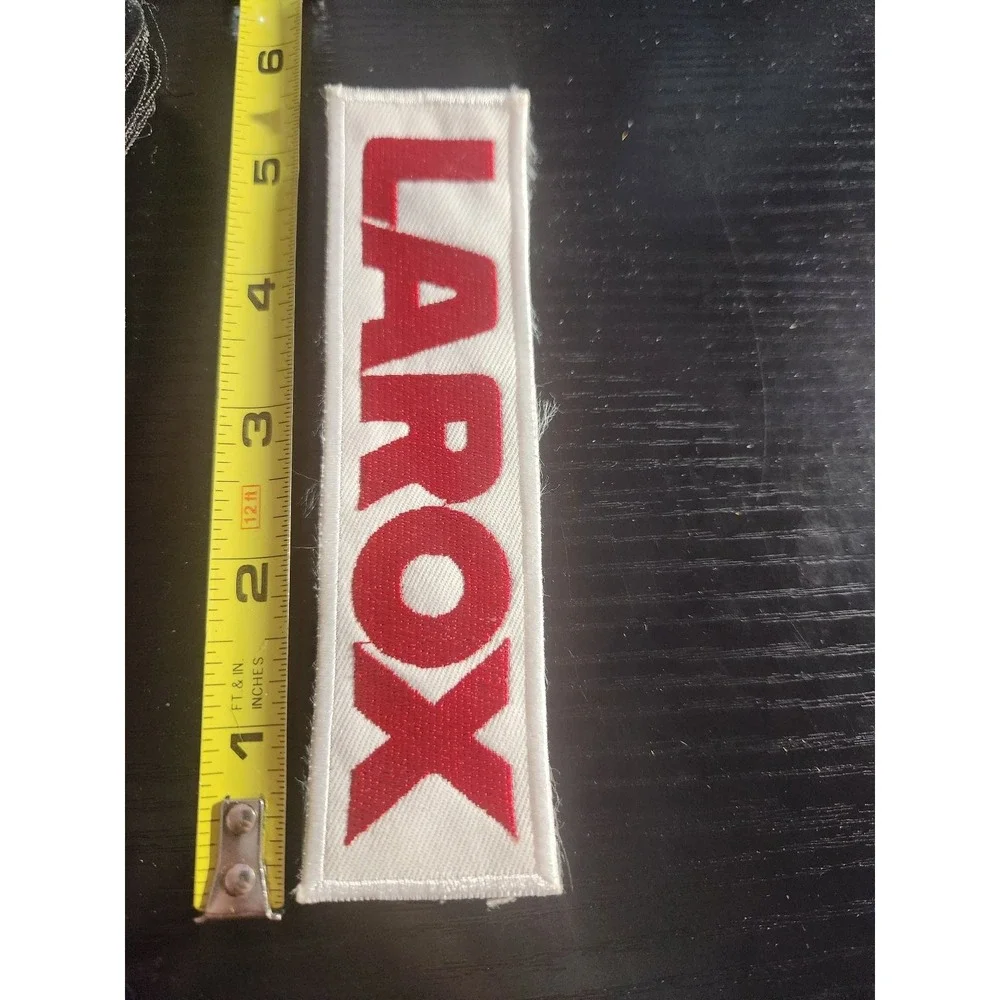 LAROX Text Patch Embroidered Sew-On Red White